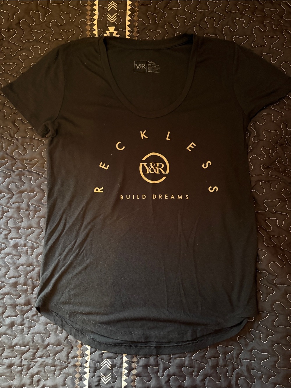 Young & Reckless Black Graphic 'Build Dreams' Short Sleeve Tee